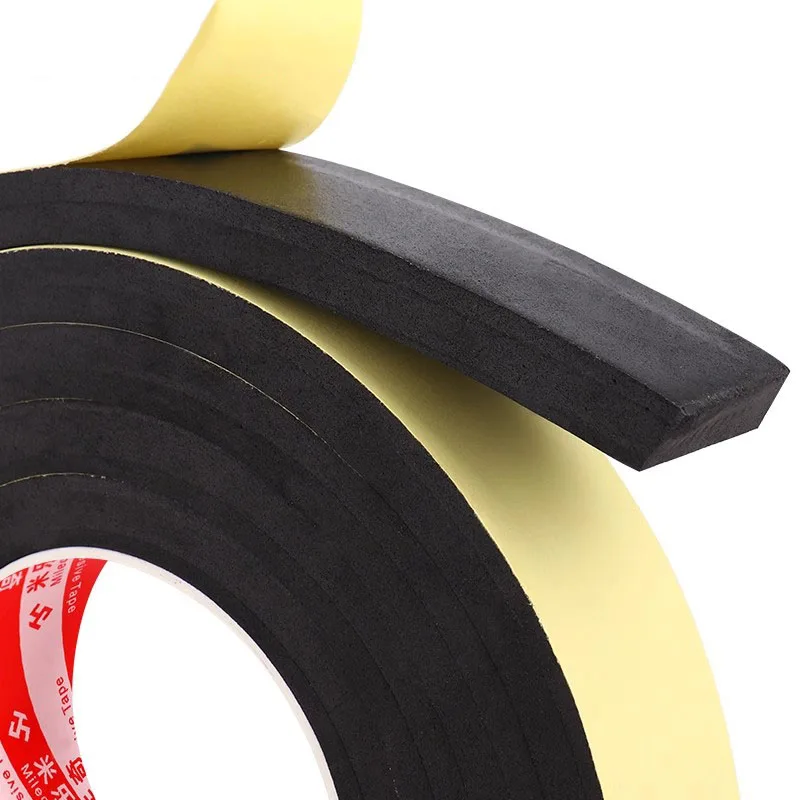 

10 Meters Foam Insulation Tape EVA Black Foam Sponge Rubber Strip Tape Strong Adhesive Window Door Seal Strip Weather Stripping