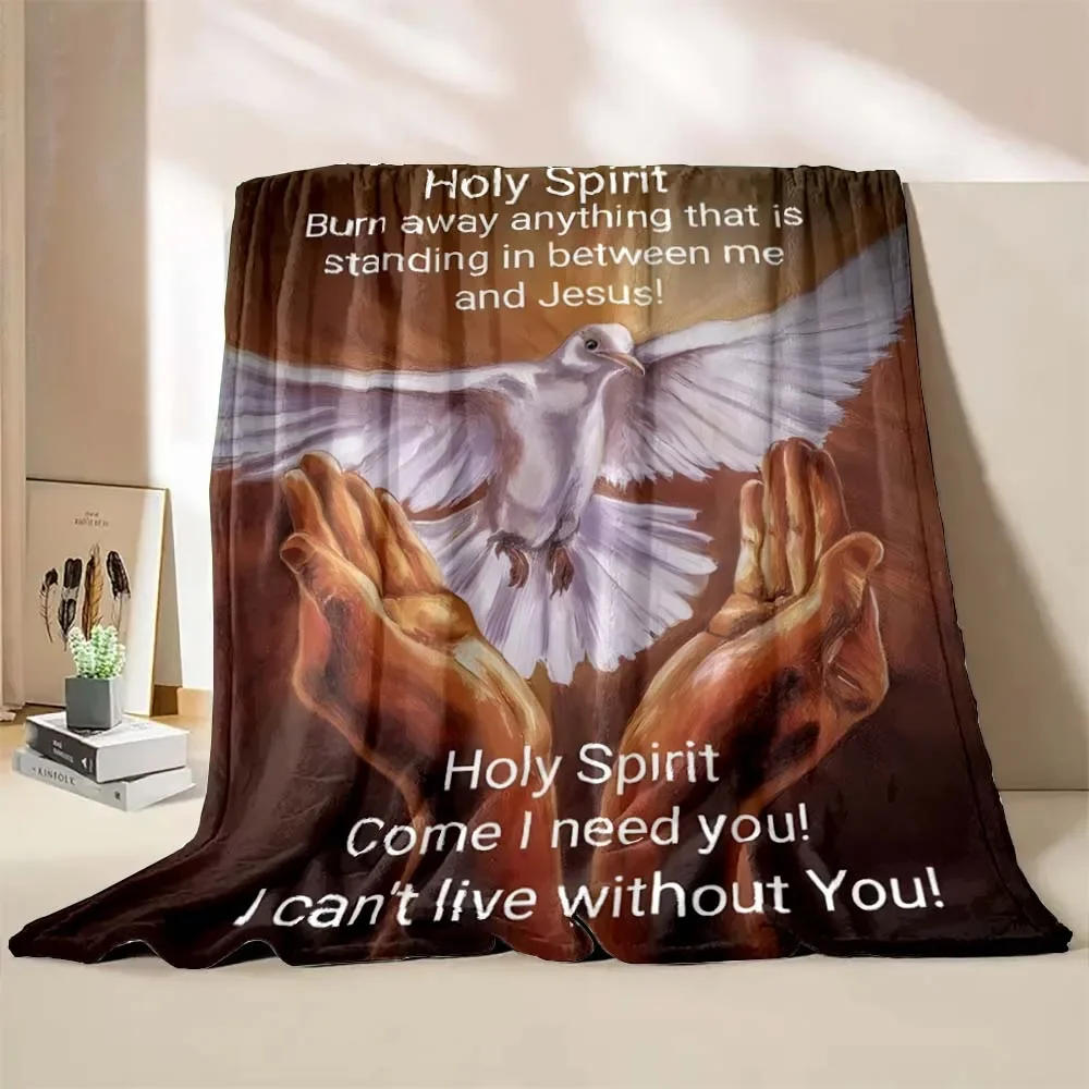 1PC Bible Psalms Quotes Printed BelieverBlanket Warm Soft and Comfortable Home Travel Blanket Sofa Bedding Car Cover Blanket