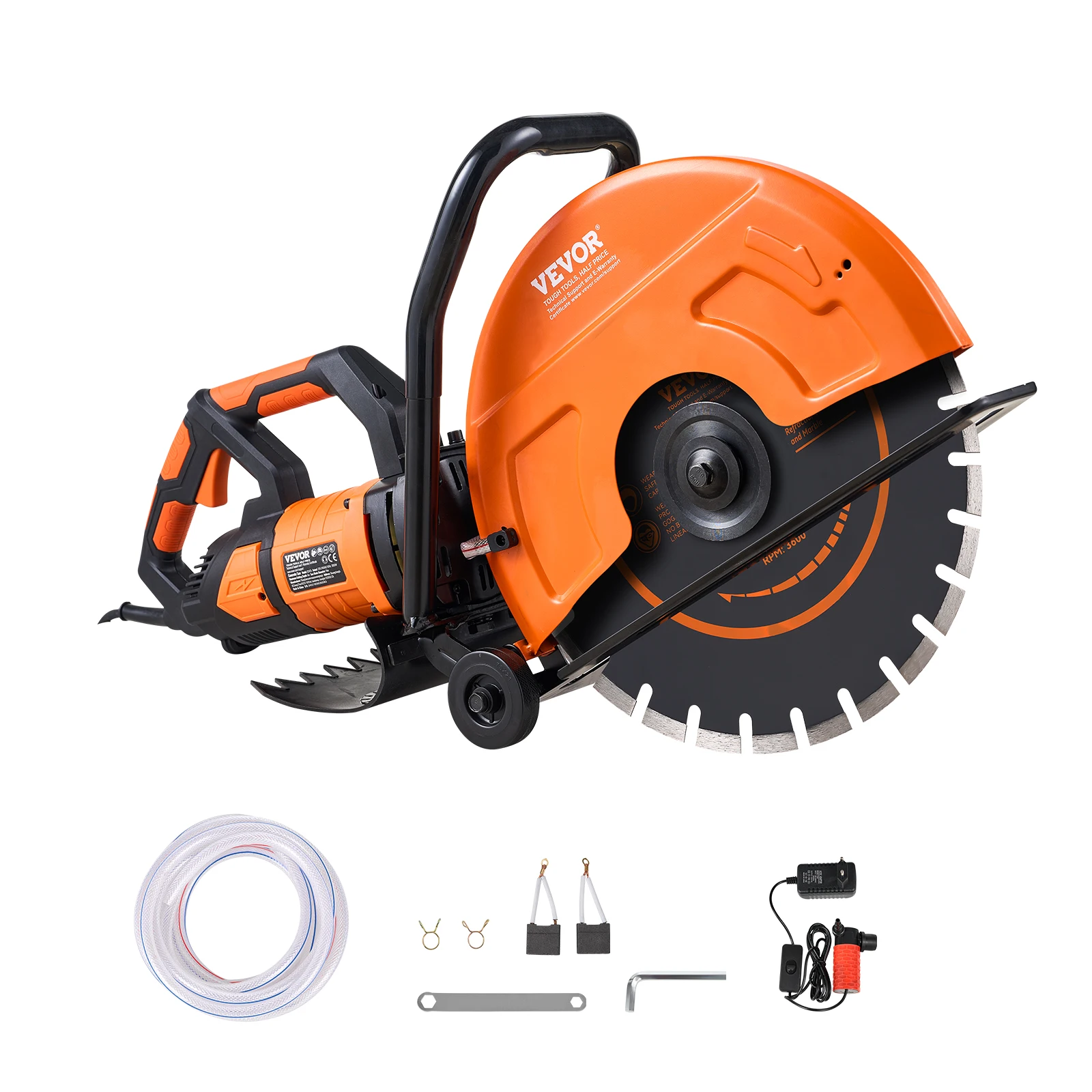 VEVOR Electric Concrete Saw 15A Motor Circular Saw Cutter with Max. 6 in Adjustable Cutting Depth  Wet Disk Saw Cutter for Brick