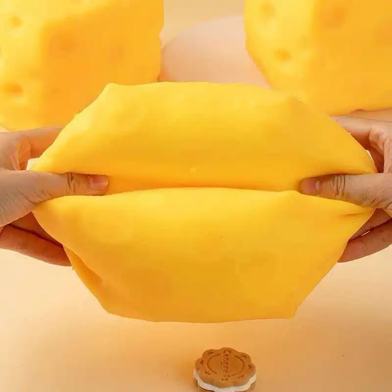 5/7/11CM Riesiges Käse-Quetschspielzeug Extra Große Größe Käse-Squishy Fidget Toys Langsam Rückfederndes Formbares Stressabbau-Ball Geschenke für Erwachsene