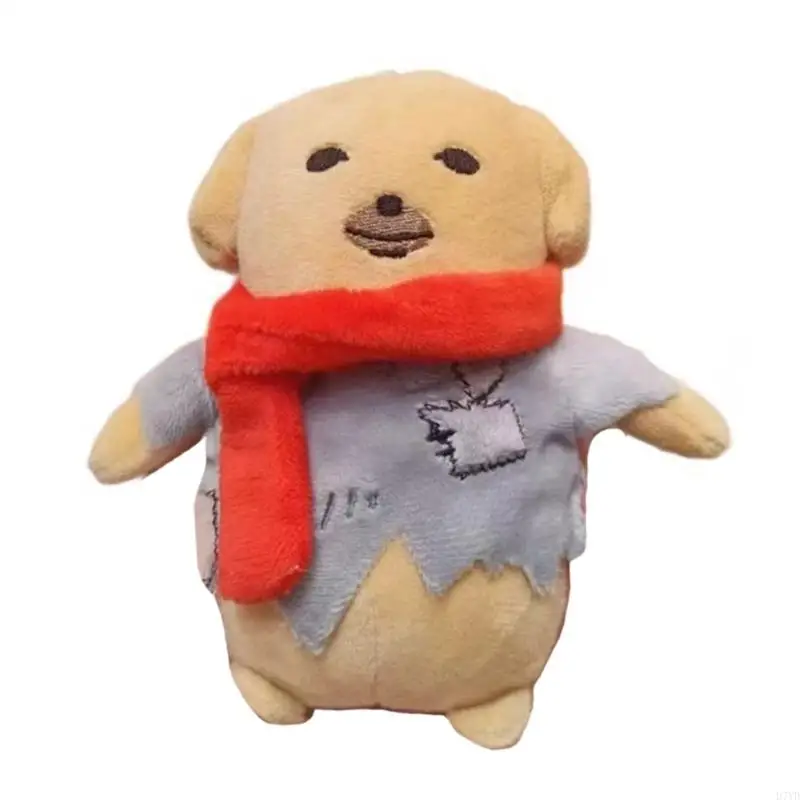 

D7YD Plush Scarf Dog Keychain Korean Charm Pendant Decoration For Backpack Hangings