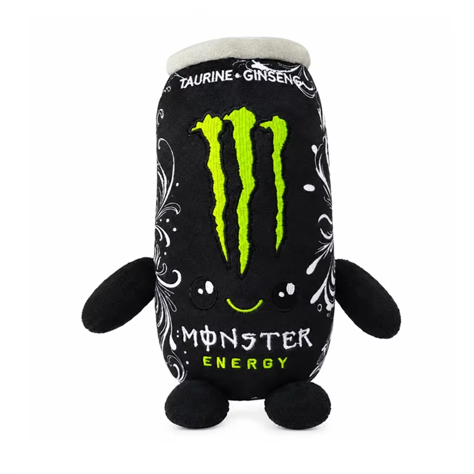 Simulation Black White Monster Energy Drink Can Shaped Plush Toy Zero SugarTheme Soft Stuffed Doll Desktop Ornament Holiday Gift