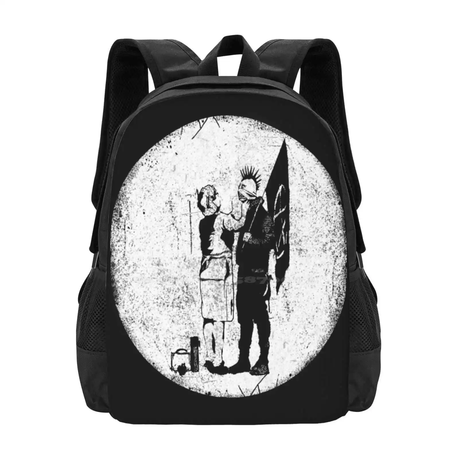 Banksy Anarchist En Moeder Schooltas Grote Capaciteit Rugzak Laptop Street Art Graffiti Banksy Grappig Cool Grafisch Verontrust