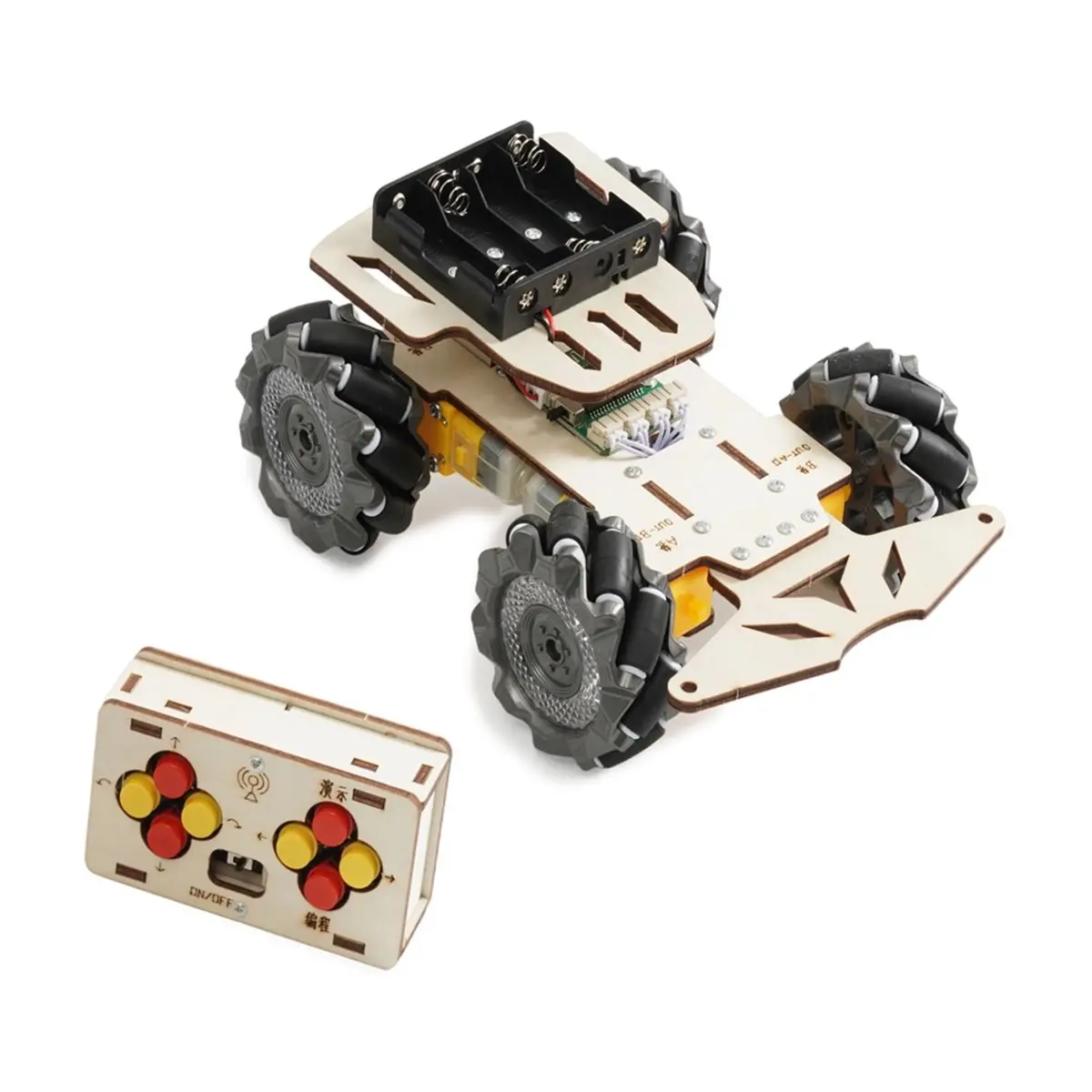 

DIY Wooden McNam Remote Control Car Science Experiment Physical Model DIY Remote Control MCNA Mother-Wheel Car