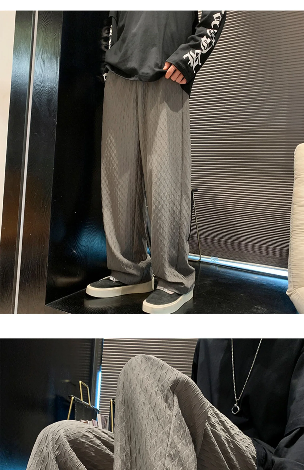 

Fashion Spring Summer Men's Solid Color Simple Basic Casual Trendy Daily Wide Leg Straight Pants Male Loose Pants Bottom Clothes