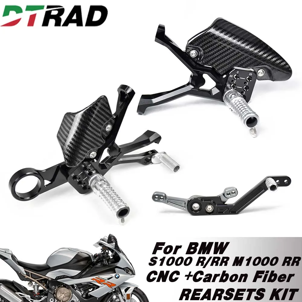 For BMW S1000R /RR 2019/2021-2023 M1000RR 2020-2023 Motorcycle CNC Adjustable Rearset Footrest Foot Pedal Heel Guard Accessories