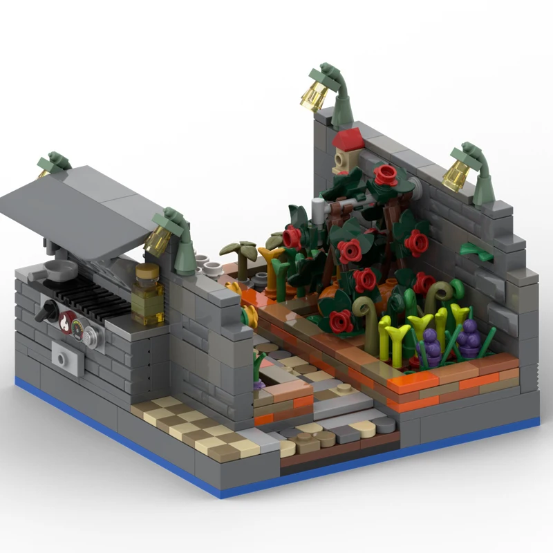 

519 шт. MOC Little Garden модульные здания строительные блоки Рождественский подарок визуальное отслеживание обучающие игрушки STEAM Learning