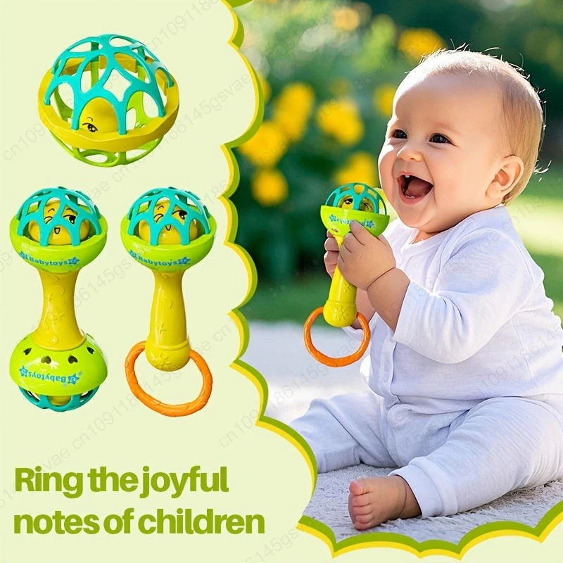 3/1PCS Soft Baby Grasping Ball Rattles with Bell Ball Early Education Educational Sensory Toy Newborn Gift Random Color