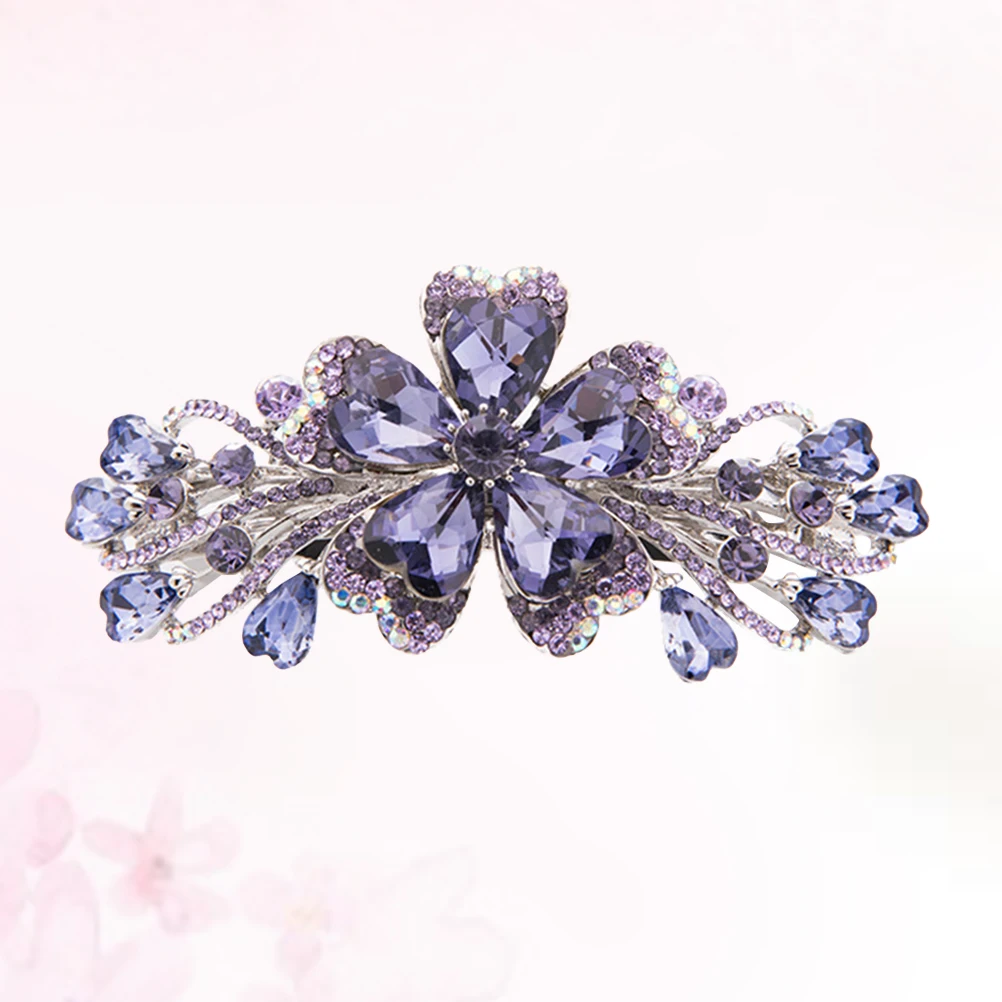 

1pc Rhinestone Hair Women Women Hair Pin Ponytail Holder Girls Barrettes Spring Buckle Hairpin Decorative Wedding Party