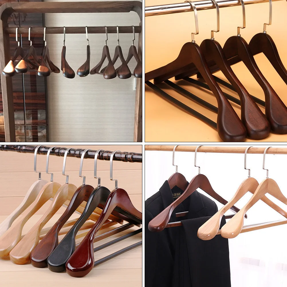 Solid Wood Hanger Cedar Suit Hangers Wall Coat Dreses Multi-function Drying Rack Useful Clothes Pants