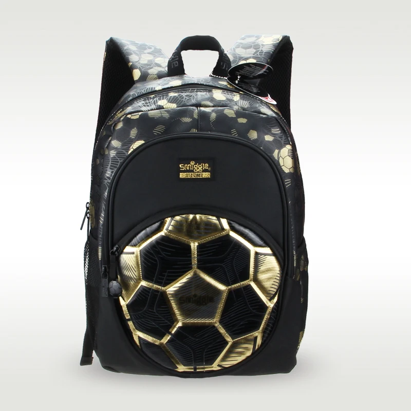 children's schoolbag boy backpack golden football waterproof PU bags 16 inches 7-12 years old