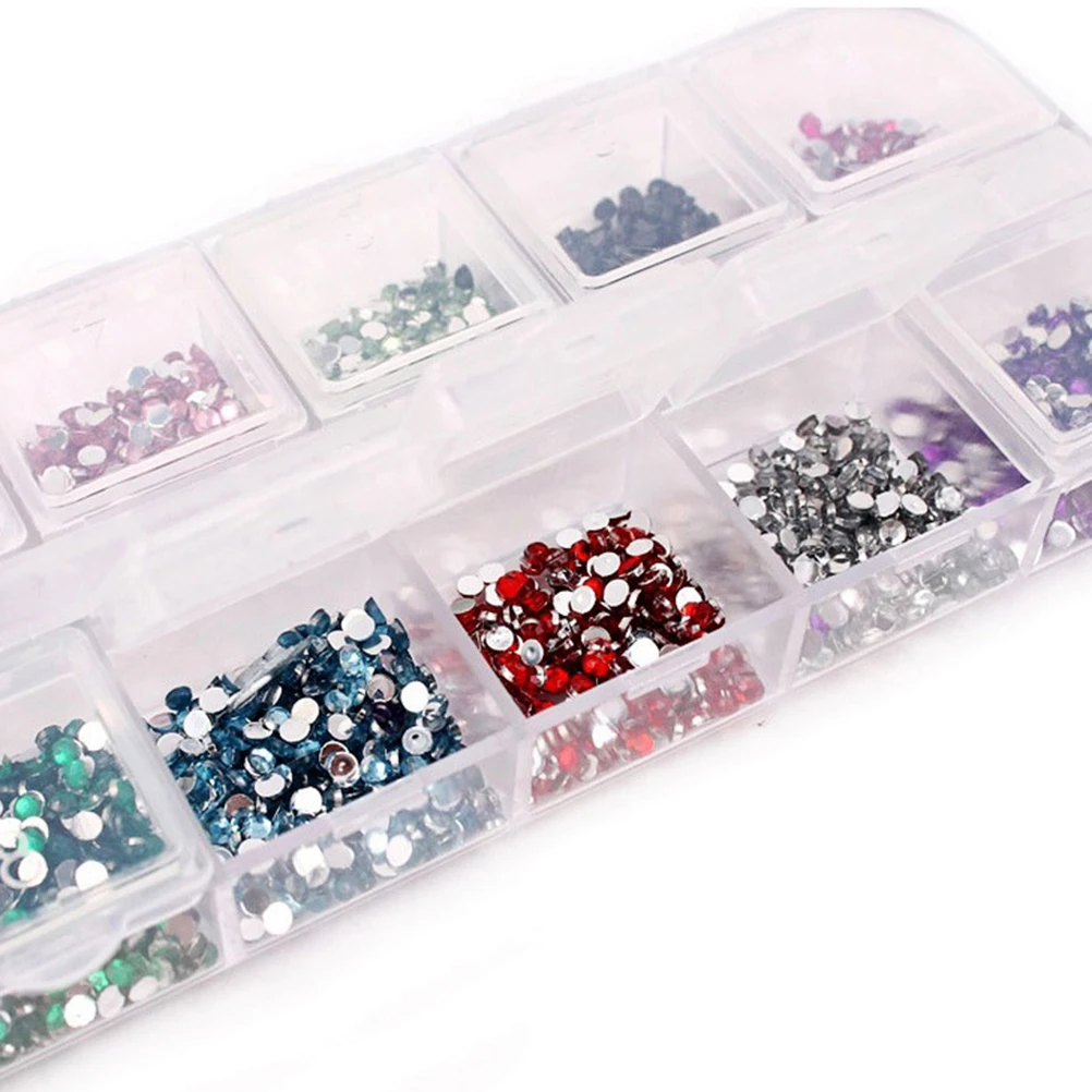 

12 Colors Art Drop Drill Acrylic Rhinestone Decor Shiny Nail Crystal Diy Teardrop Round Craft Home Cell Phone Case Body Art