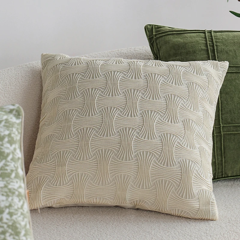 Creme Jacquard Kissen bezug ins nordischen Stil weichen Kissen bezug für Sofa dekorative Kissen bezug bequeme Funda Cojin