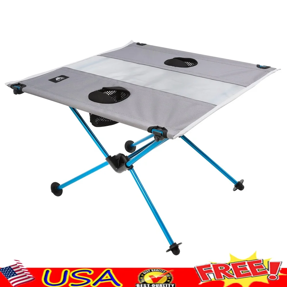 

Portable Ultralight Camping Table with Carry Bag and Cup Holders Lightweight Aluminum Frame Easy Assembly Outdoor Adventures