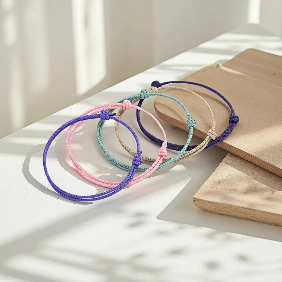 Pulsera de hilo fino de 2mm de grado A a la moda para mujer, 11 colores disponibles, pulsera trenzada ajustable hecha a mano, Pulseria Joias