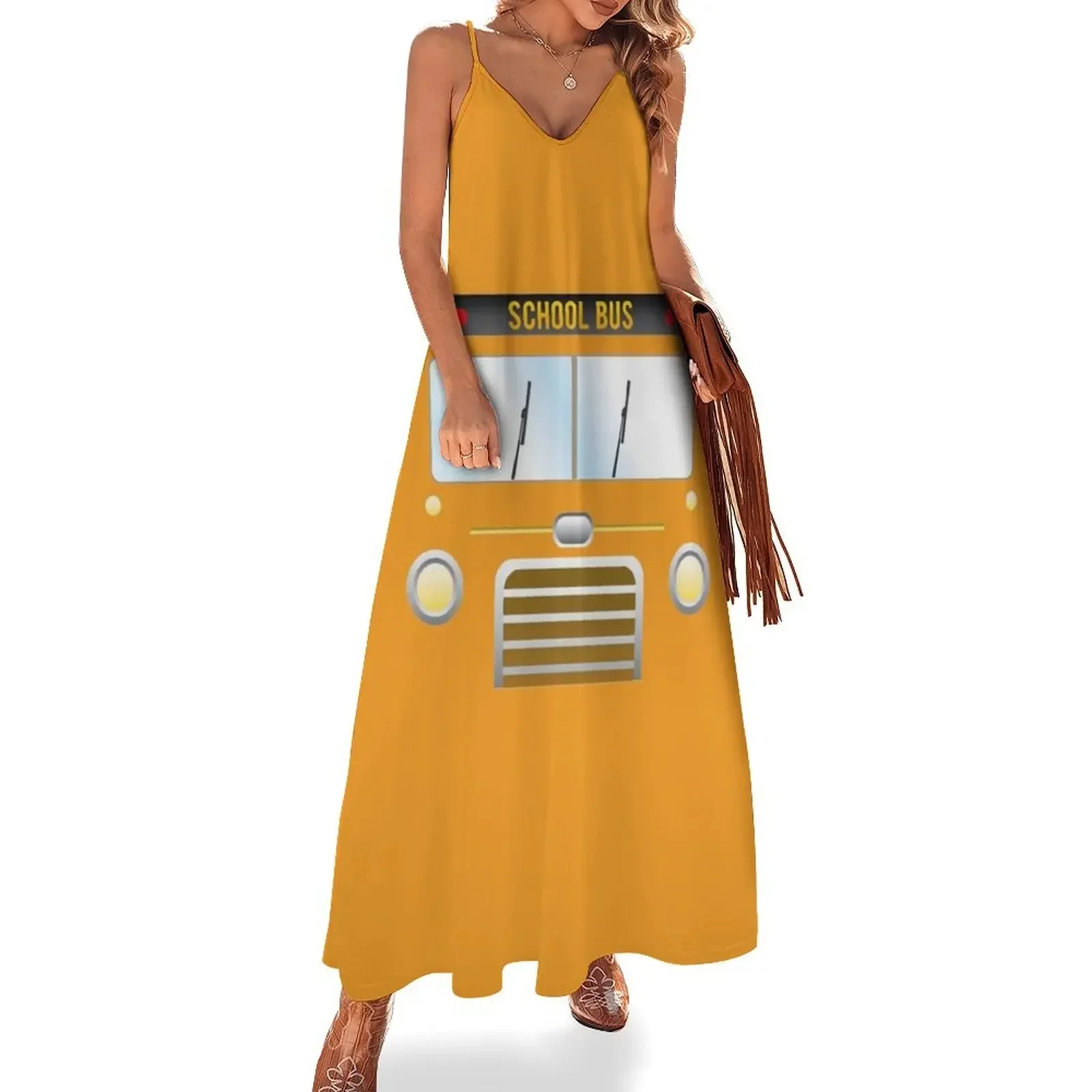 Yellow school bus costume - Perfect gift for husband and wife Sleeveless Dress summer dress women 2024 dress korean style