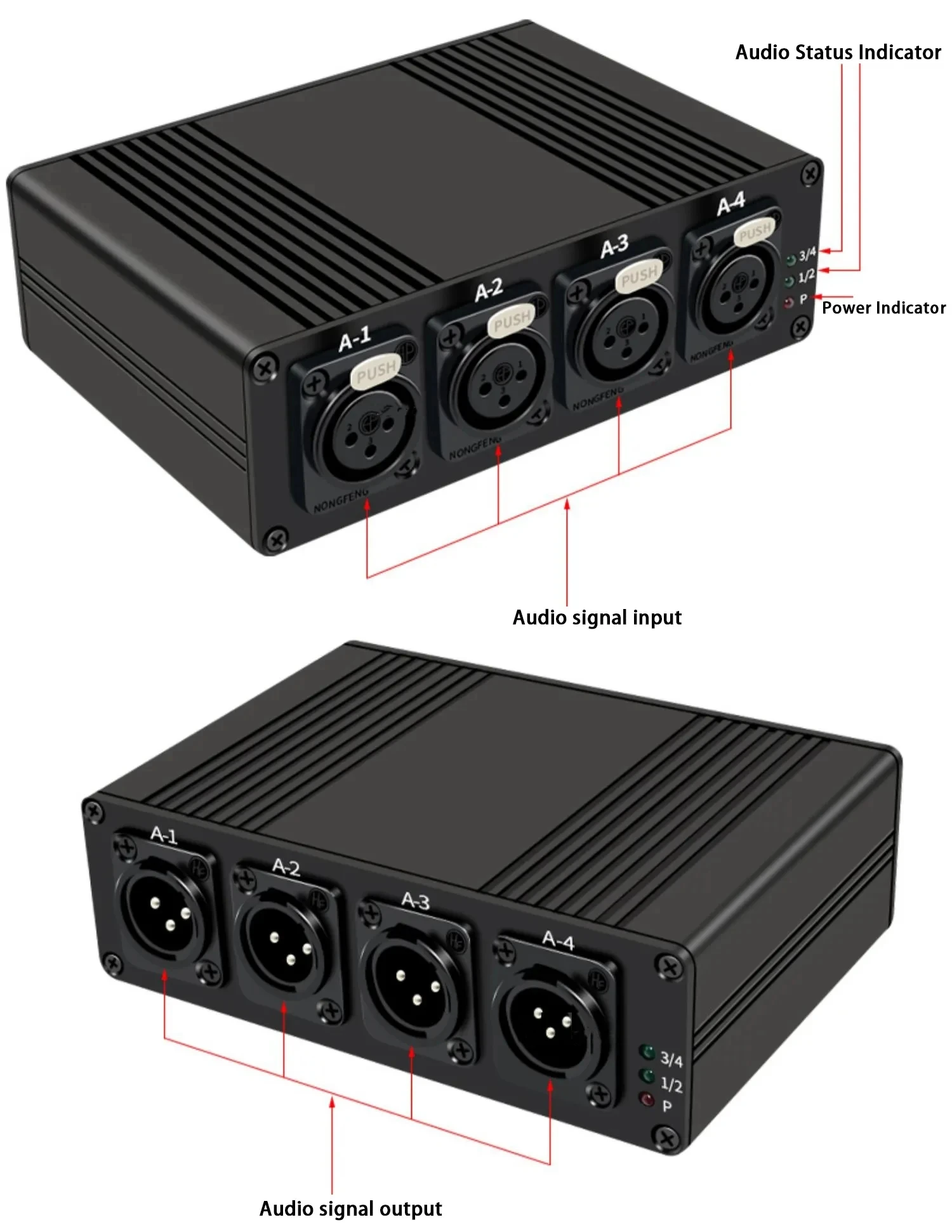 Imagem -03 - Extensor Óptico de Fibra de Áudio Xlr Kit Transmissor e Receptor de Áudio Canais sc até 20km Xlr