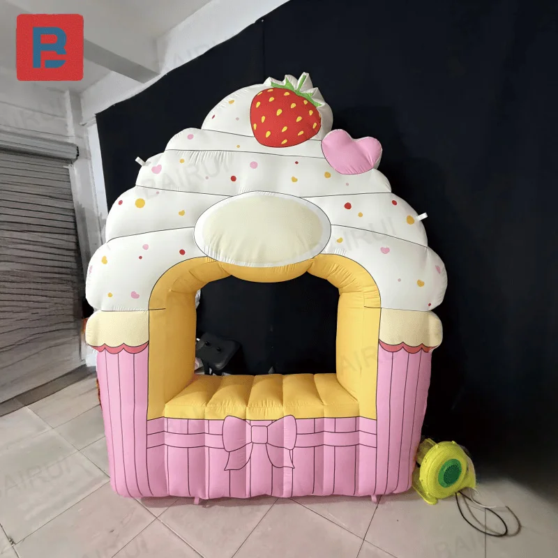 Inflatable ice cream booth, 2.5m in size, suitable for fast food store promotional activities, background decoration
