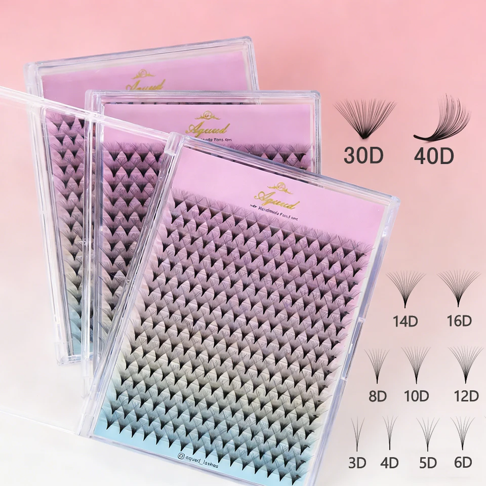 AGUUD 320 Fans Pointy Base Premade Medium Stem Sharp Thin Russian Volume Eyelash Extension 3D 5D 8D 10D 30D 40D False Lash Shop