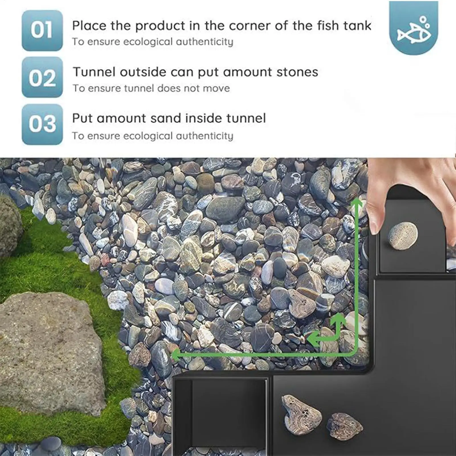 Túnel para Peces de Acuario, 2 Piezas, Visión de 360°, Cueva de Doble Entrada para Peceras, Decoración para Betta, Corydora, Bagre, Kuhli