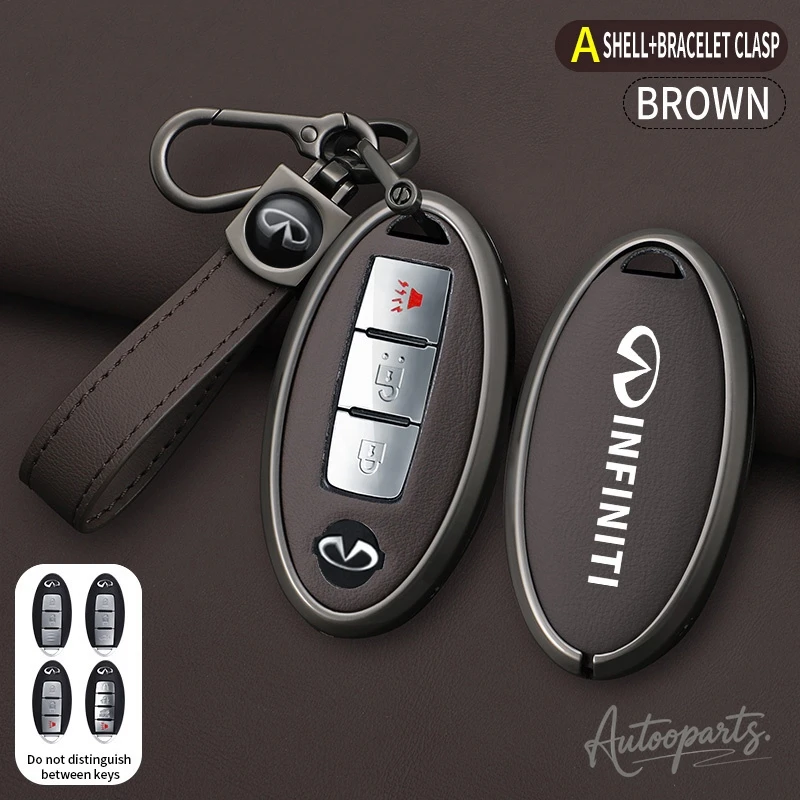 PU Leather Car Remote Key Case Cover For Infiniti Q50 Q60 Q70 QX50 QX60 QX70 EX FX JX35 FX35 EX35 FX37 JX35 Keychain Accessories