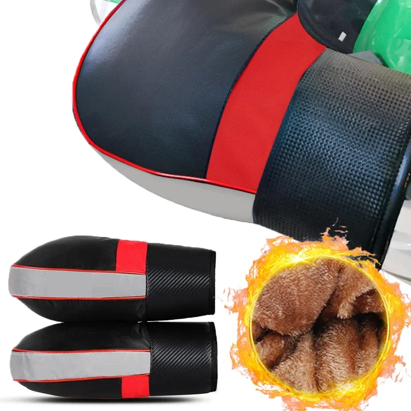 Autumn and Winter Cycling Gloves PU Material Waterproof Electric Vehicle Motorcycle Grips Thickened Cotton Gloves Spot Wholesale