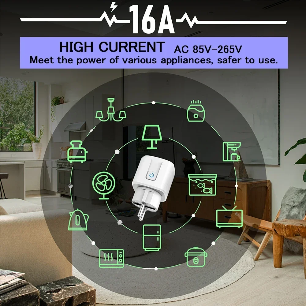 433mhz Socket Wireless Remote Control Switch Plug 110V 220V 16A EU FR On/Off Used for Liight and Household Appliances 50meters