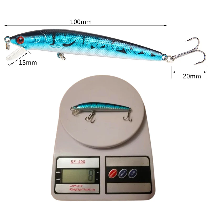 Señuelo Crankbait Minnow flotante – Cola larga ojo 3D perca y carpa - imagen 2