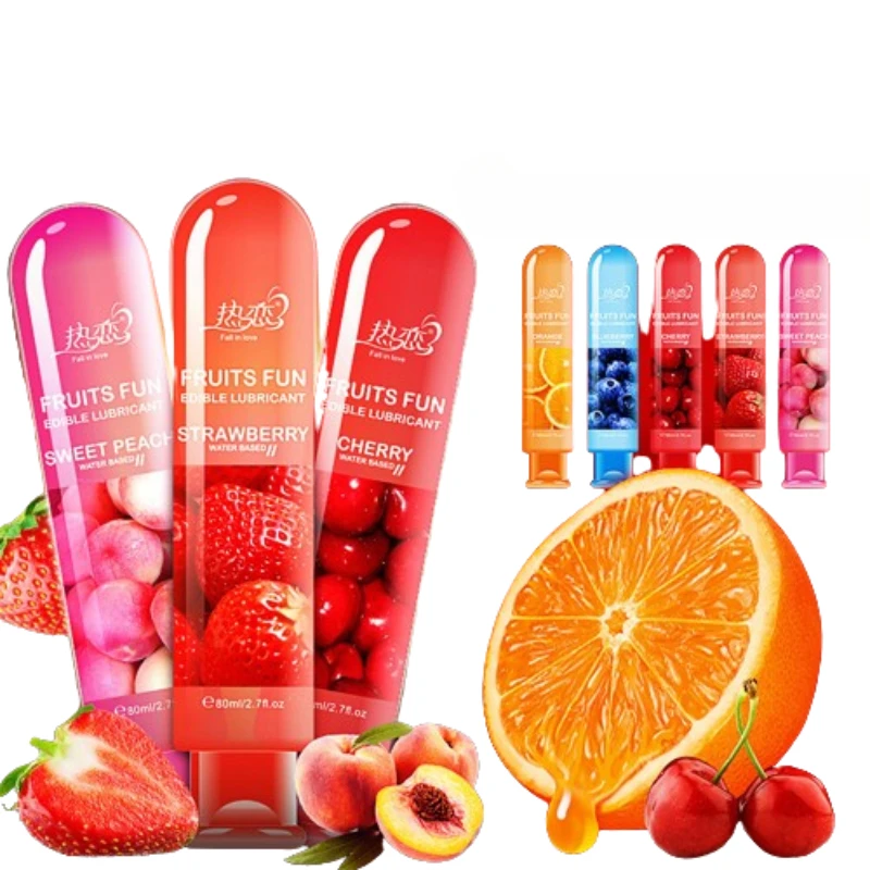 5 Flavors Edible Lubricant Strawberry Flavor Lubricant Oral Sex Anal Sex Masturbation Water Based Lubricant Adult Sex Products