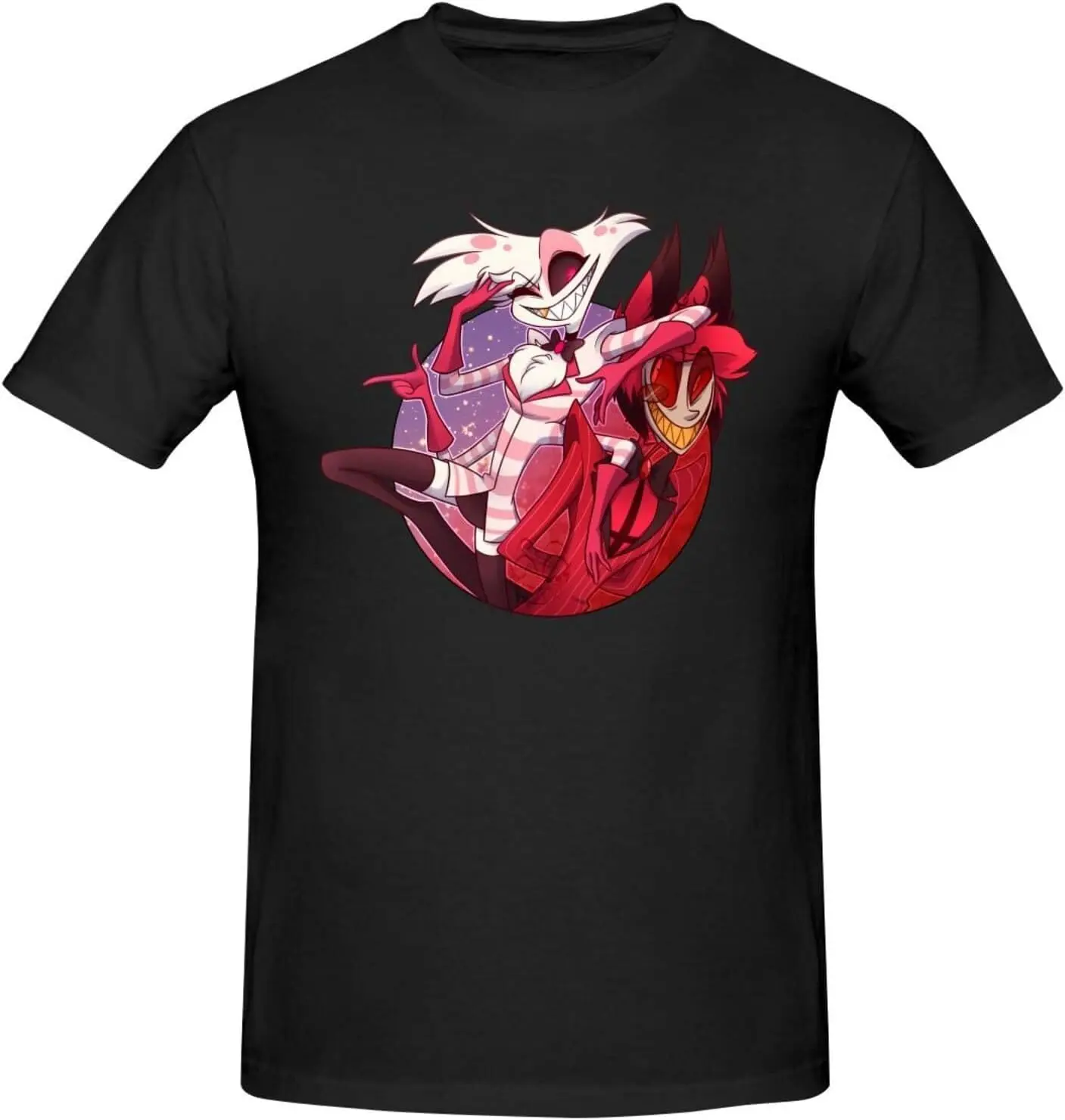 Hazbin Anime Hotel Shirt Men's Custom Breathable Short-Sleeved Tshirt Fashion Crew Neck Tees Tops