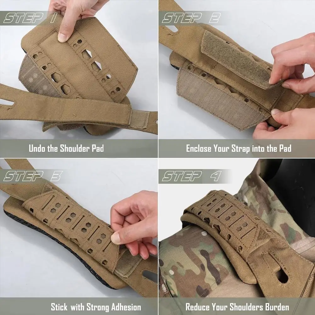 Outdoor Tactical Shoulder Pad, Breathable Tactical Sling Cushioning Non-slip Shock-absorbing shoulder strap pad