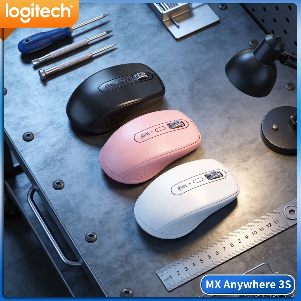 Premium MX Anywhere 3S Mouse - 8K DPI, 3-Device Sync, Magspeed Scroll, Ideal For Art Studio & Travel Work