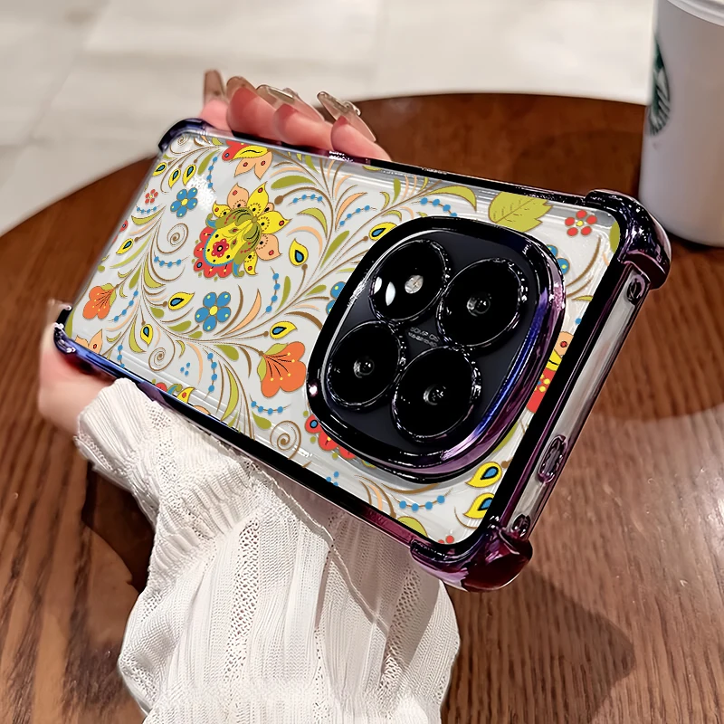 

Plating Clear Phone Case For Xiaomi Redmi 10C 10 4G 9A Sport 9 Prime 9C NFC 9i 9AT Silicone Flower Pattern Anti Fall Shell