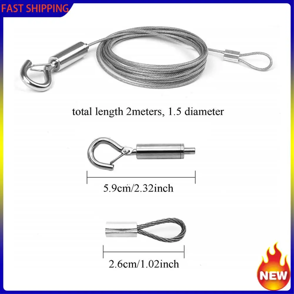 Hot Trend-6 uds cuerda de alambre de acero inoxidable de alta resistencia, cable colgante de imagen ajustable de 2M para lámpara de luz de Hardware colgante de espejo