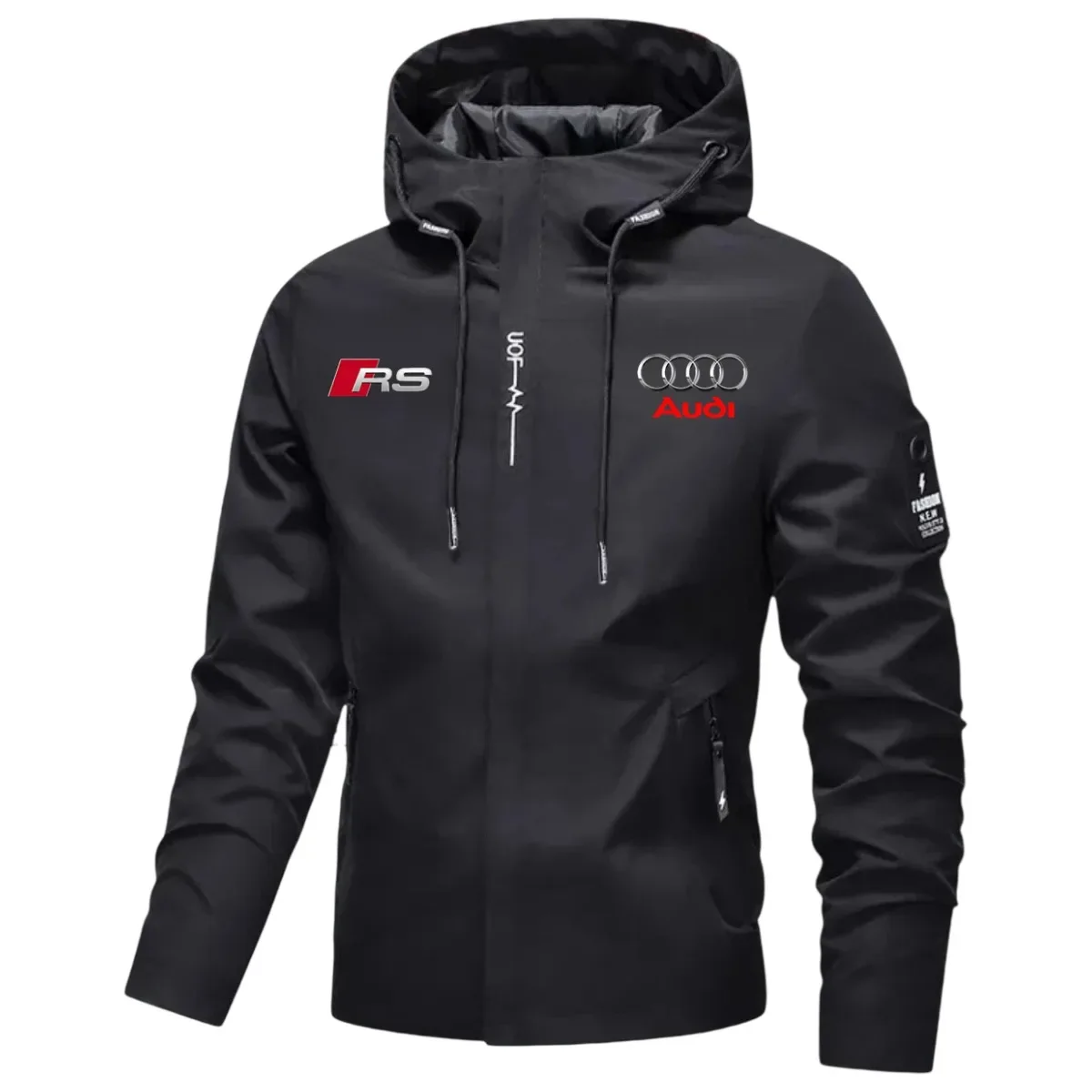 

2026 hit men's Audi RS logo waterproof and breathable outdoor racing jacket style jacket