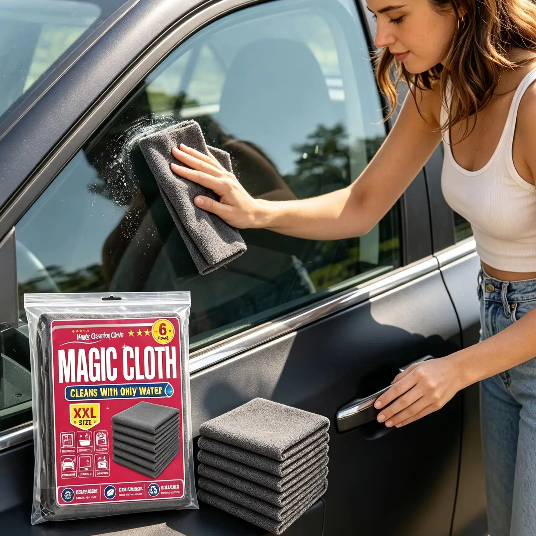 Magisches Reinigungstuch aus Mikrofaser für Autowäsche, Küche, Wasserfleckenentferner, Wiederverwendbares Ultra-Absorbierendes Handtuch, Streifenfreies Reinigungstuch