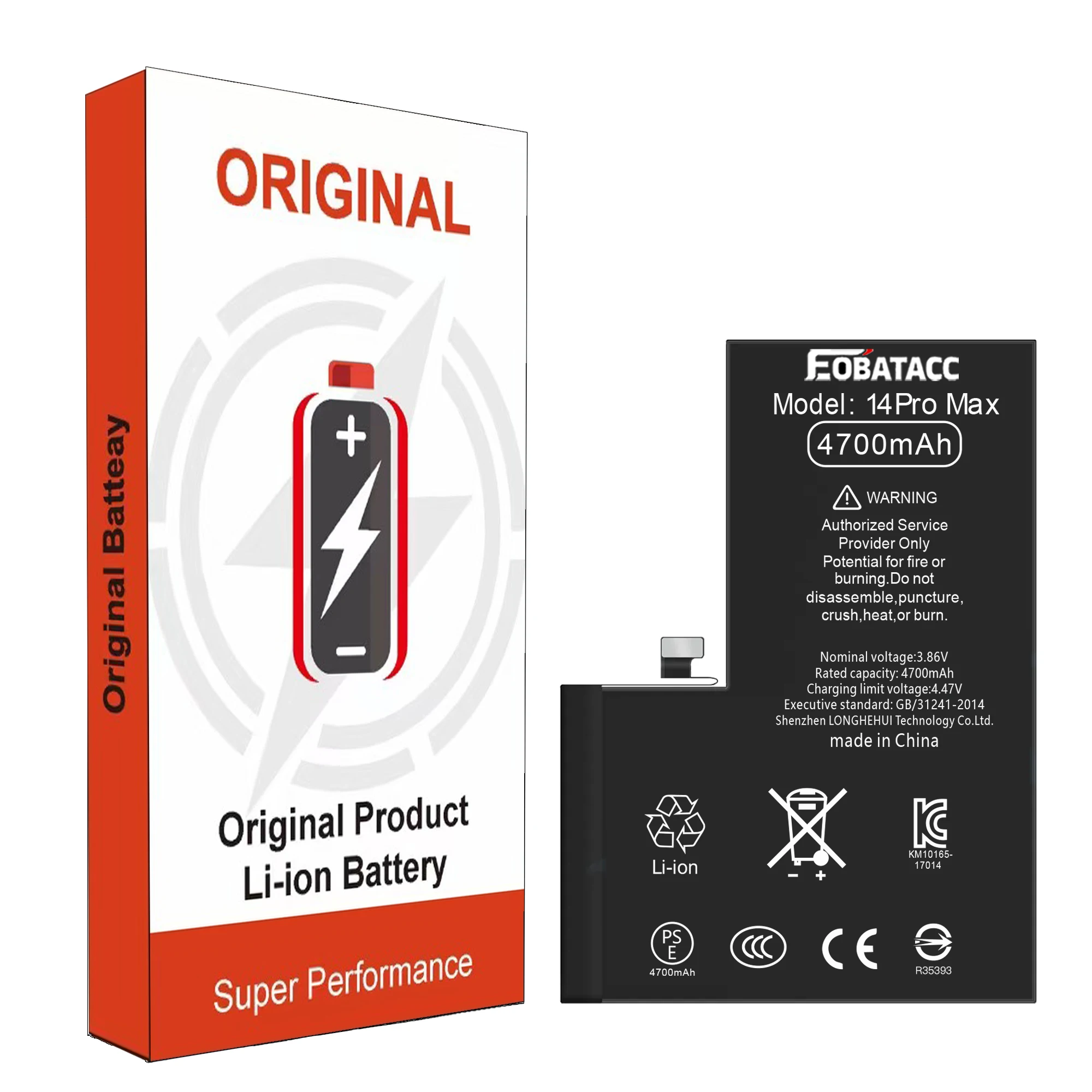 2025 YEARS EOBATACC High Quality 100% new Battery For iPhone 14 Pro max 4850mah Phone Battery+Tools