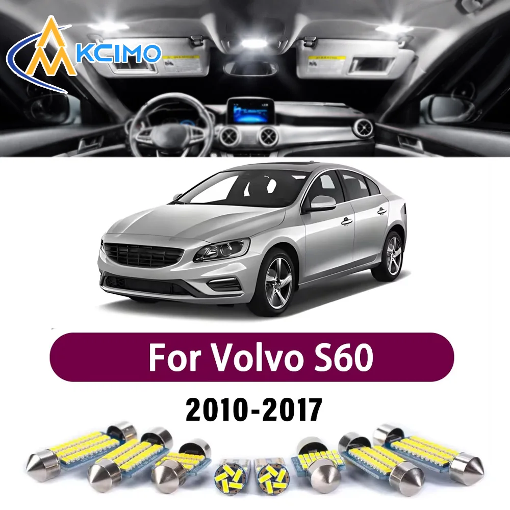 KCIMO New LED Canbus Interior Reading Dome Vanity Light Kit Suitable For Volvo S60 2010-2017 Premium Error-Free LED Safer Lights