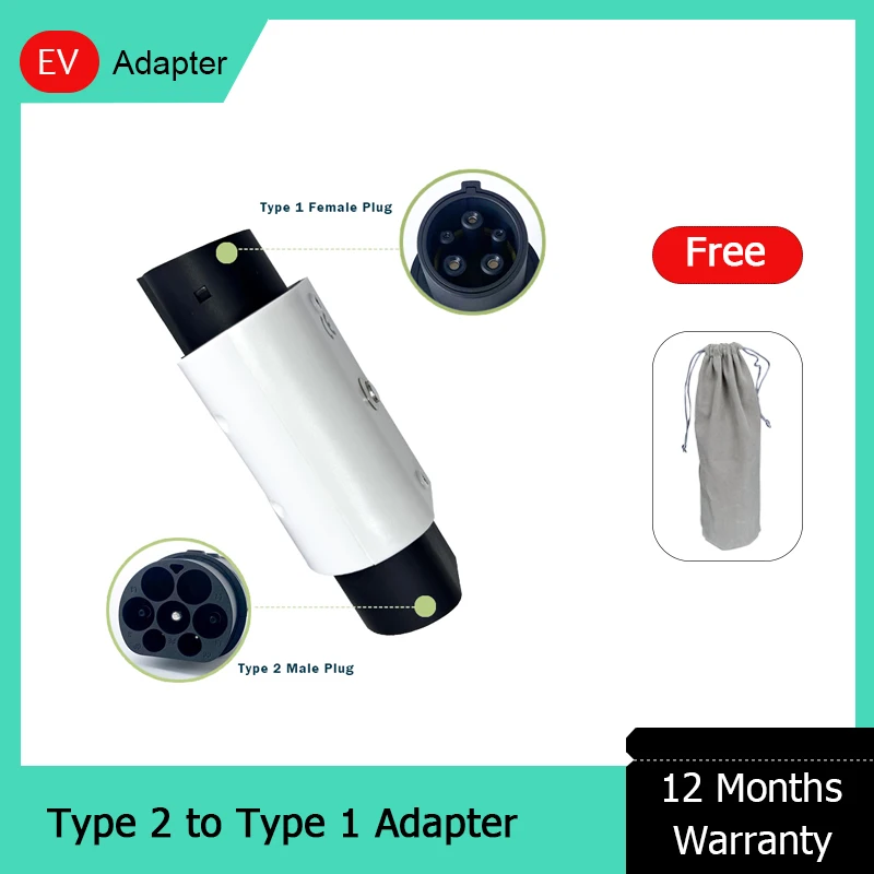 16A 32A 220V AC EV Adapter Type 2 IEC 62196-2 Charger Station Convert To Type 1 J1772 Electric Car EV Charge Adapter