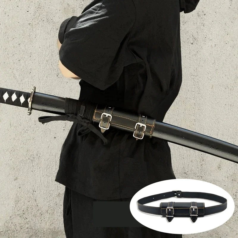 Men's Sword Belt Party Cosplay Evil Sword Belt, PU Leather Knife Stand Shoulder Strap Accessories