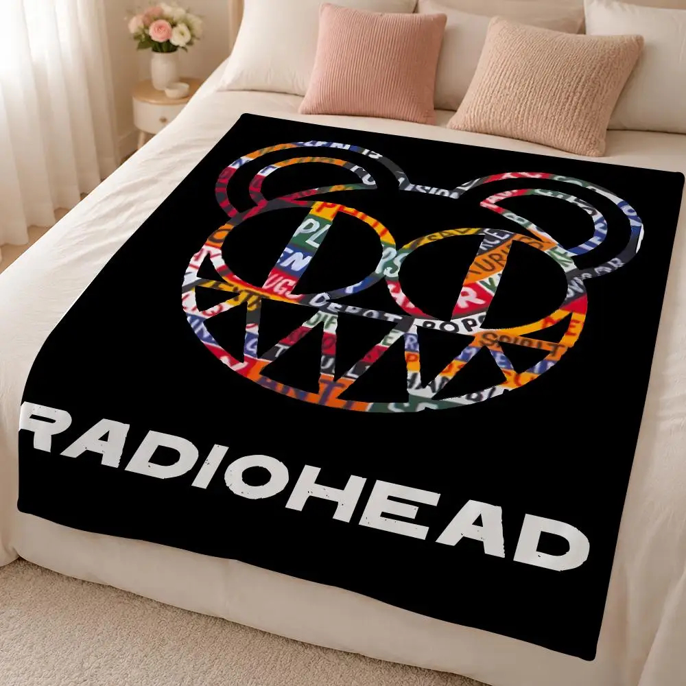 Music R-Radiohead Iconic British Band Throw 320g Soft Flannel Fleece Throw Blanket Cover Sofa Bed Dorm Nap Gift