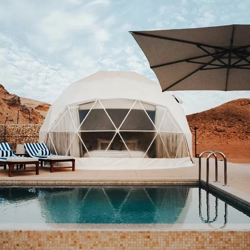 

Aluminum Frame Geodesic Dome Igloo Tent Winter Star Gaze Dome Tent