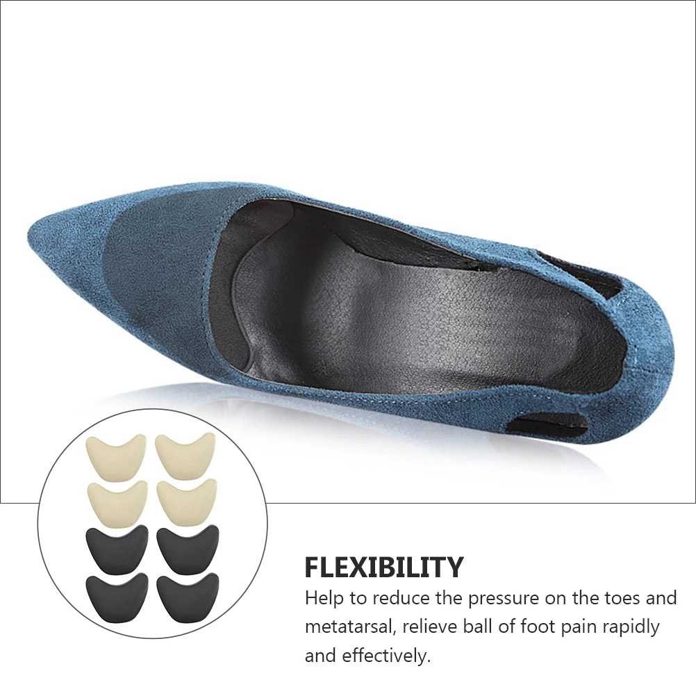 

4 Pairs High Heel Toe Pad Insoles Cushion Filler Protective Shock Absorbing Forefoot Pad Ideal Gift Foot Care Tool