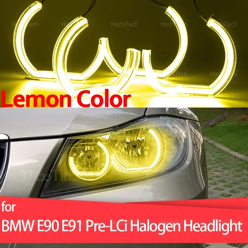 

Для BMW E90 E91 Pre-LCi галогенная фара 2005-2008 DRL светодиодная дневная фара новый CS CSL стиль лимонно-желтый ангельские глазки