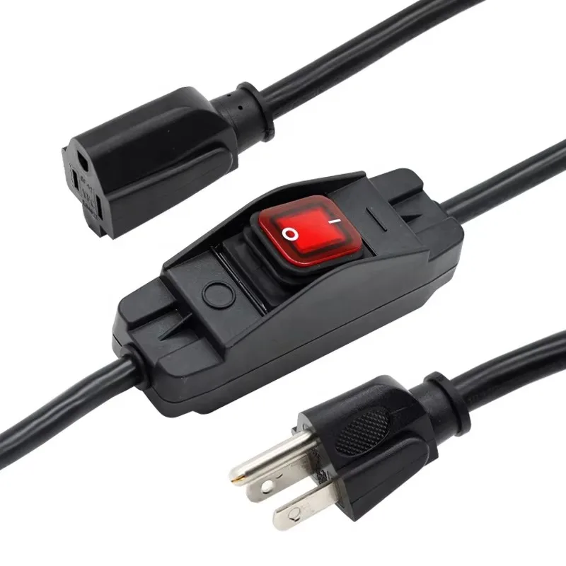 

IP66 US-regulated Three-plug 308 Waterproof Switch Female Plug 14AWG 15A 250V High Current Power Cord