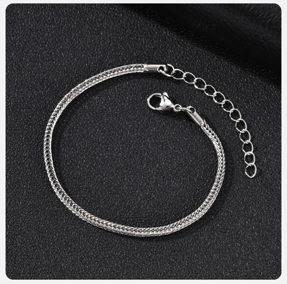 Vnox 2,4 mm breites Gliederkettenarmband aus Edelstahl, verstellbares Armband, minimalistischer Schmuck, Geschenk für Damen und Herren, für den täglichen Gebrauch – Detail 6
