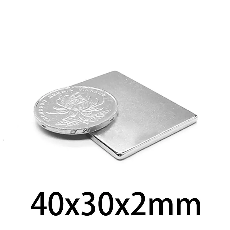 2/5/10/20PCS 40x30x2mm Super neodymowe magnesy 40mm x 30mm x 2mm magnes blokowy N35 trwałe NdFeB silne magnetyczne 40*30*2mm