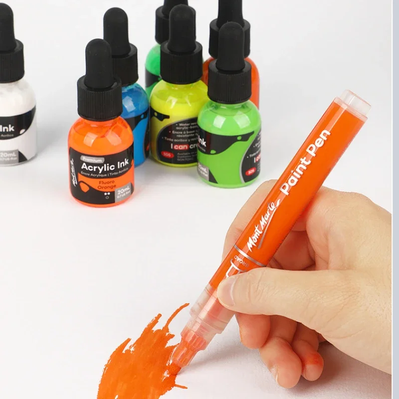 6/12 Color 20ml Liquid Acrylic Ink Marker Refill Waterproof Fluid Painting High Gloss Hand Drawn Graffiti Watercolor Paint Set