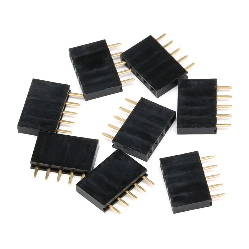 100Pcs 2.54Mm 1*5P Enkele Rij Connector 5Pin Socket Board Header Vrouwelijke Voor Arduino