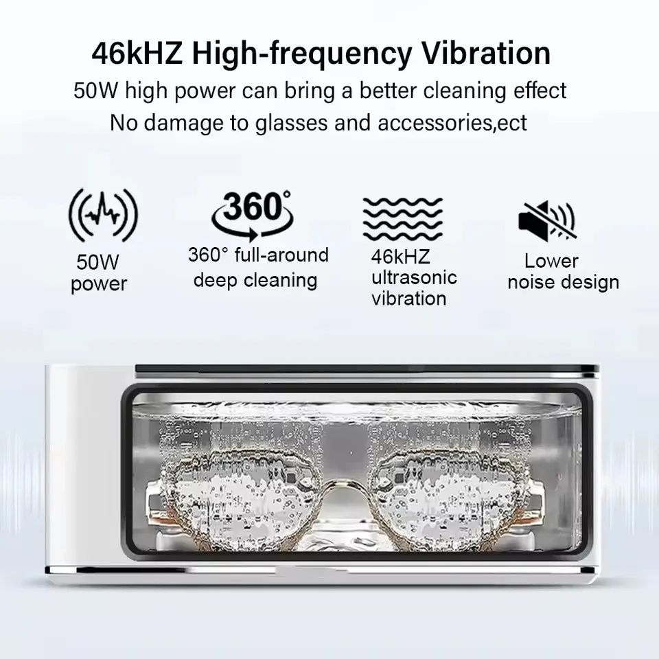 Ultrasonic Cleaners Machine 500ML Glasses Jewelry Deep Cleaning High-frequency Vibration Cleaning Multifunctional Tool Household